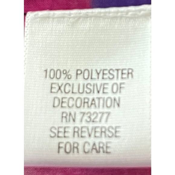 DANA BUCHMAN CAP SLEEVE, V-NECK PULL-OVER STYLE BLOUSE-WOMENS, M-BLACK PINK BLUE - Picture 9 of 10